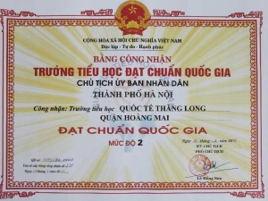 Trường chuẩn Quốc gia – Niềm vinh dự, tự hào và trách nhiệm của của thầy và trò Tiểu học Quốc tế Thăng Long
