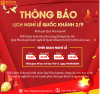 Thông báo lịch nghỉ lễ Quốc Khánh 2/9/2024