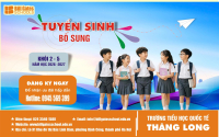 THÔNG BÁO TUYỂN SINH BỔ SUNG VÀO CÁC LỚP 2-3-4-5 NĂM HỌC 2026-2027